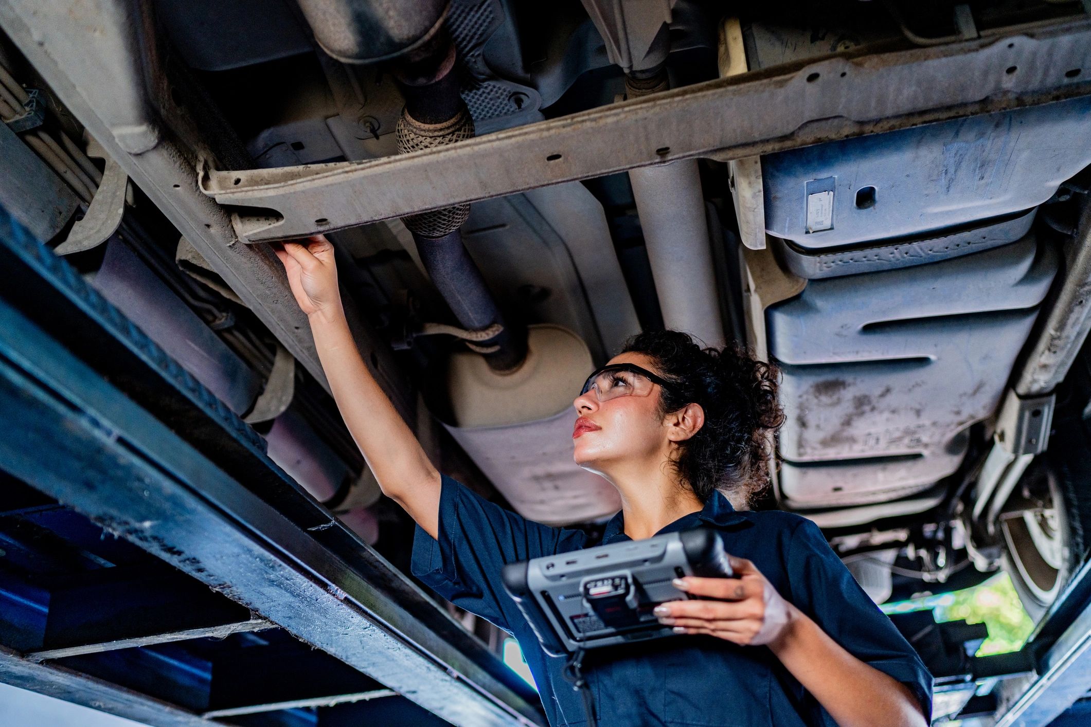 Customer portrait at an auto repair shop